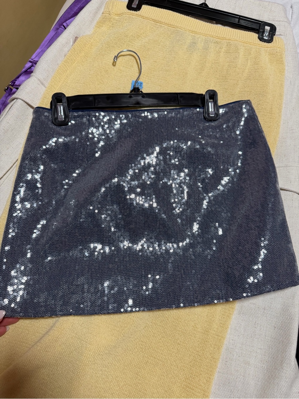 Camila coelho Sequin Mini Skirt in dark blue